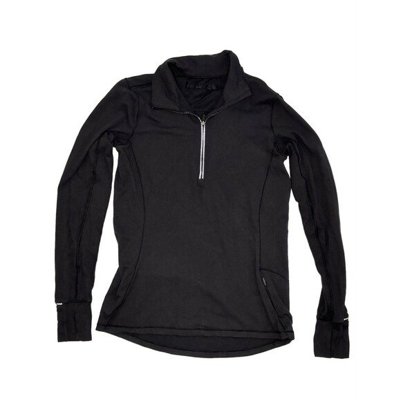 Lululemon Pullover Womens Size XSmall Outrun Half Zip Long Sleeve Top Black Rulu - Picture 1 of 4